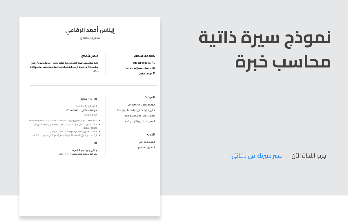 سيرة ذاتية محاسب